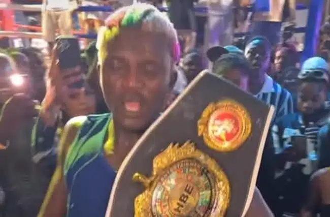 Pictures: Portable Wins Charles Okocha In Celebrity Boxing Fight