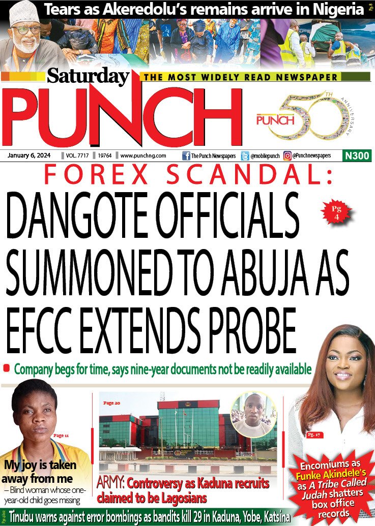 Nigerian Newspapers Daily Front Pages Review | Saturday 6th January, 2024